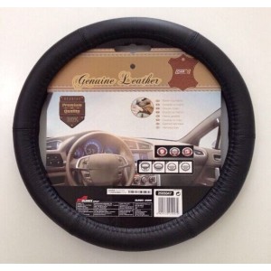 COUVRE VOLANT 35CM NOIR CUIR