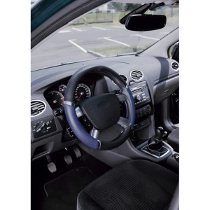 COUVRE VOLANT 37-39CM PVC SPEED BLEU-NOIR