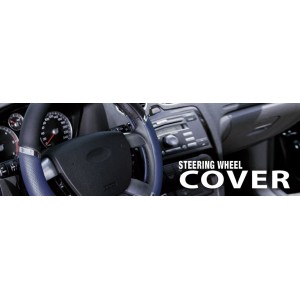 COUVRE VOLANT 37-39CM PVC SPEED BLEU-NOIR