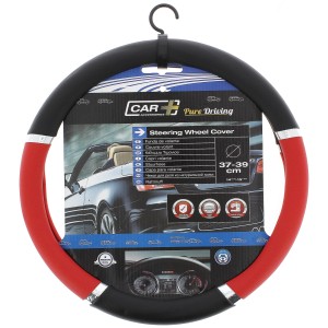 COUVRE VOLANT 37-39CM PVC SPEED ROUGE-NOIR