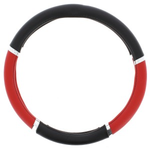 COUVRE VOLANT 37-39CM PVC SPEED ROUGE-NOIR