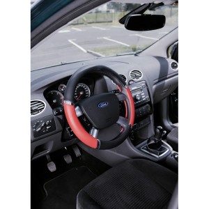 COUVRE VOLANT 37-39CM PVC SPEED ROUGE-NOIR