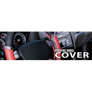 COUVRE VOLANT 37-39CM PVC SPEED ROUGE-NOIR