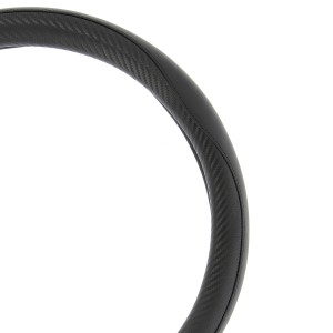 COUVRE VOLANT NOIR CARBONE SURPIQURE NOIRE 37-39CM