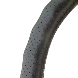 COUVRE VOLANT 37-39CM 100% CUIR NOIR