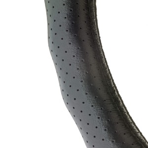 COUVRE VOLANT 37-39CM 100% CUIR NOIR