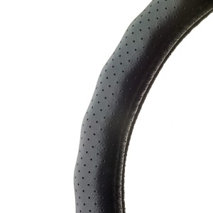 COUVRE VOLANT 37-39CM 100% CUIR NOIR