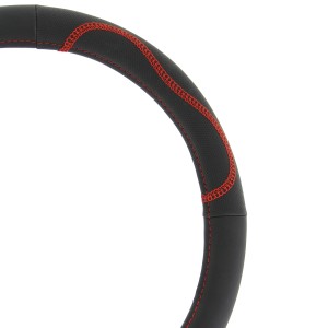 COUVRE VOLANT NOIR SURPIQURE ROUGE 37-39CM