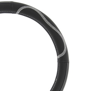 COUVRE VOLANT NOIR SURPIQURE BLANCHE 37-39CM
