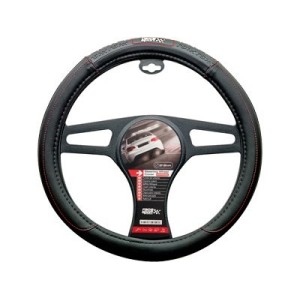 COUVRE VOLANT NOIR SURPIQURE ROUGE GRIP RACE SPORT