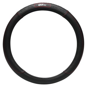 COUVRE VOLANT NOIR SURPIQURE ROUGE GRIP RACE SPORT