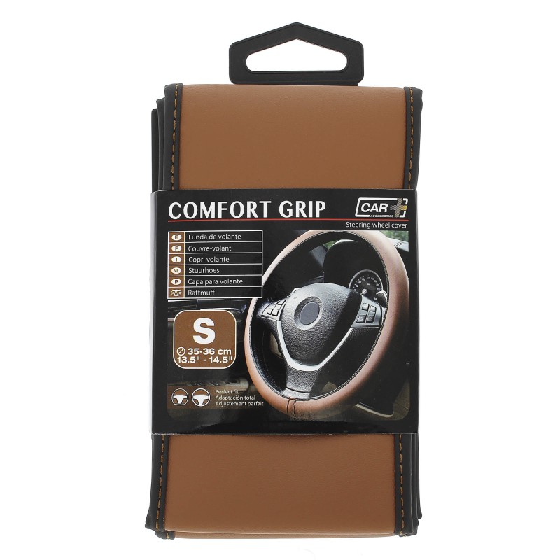 COUVRE-VOLANT COMFORT GRIP MARRON T.S. 35-36CM
