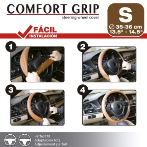 COUVRE-VOLANT COMFORT GRIP MARRON T.S. 35-36CM
