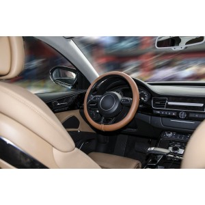 COUVRE-VOLANT COMFORT GRIP MARRON M 37-38CM