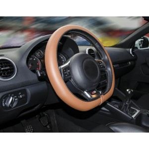 COUVRE-VOLANT COMFORT GRIP MARRON M 37-38CM