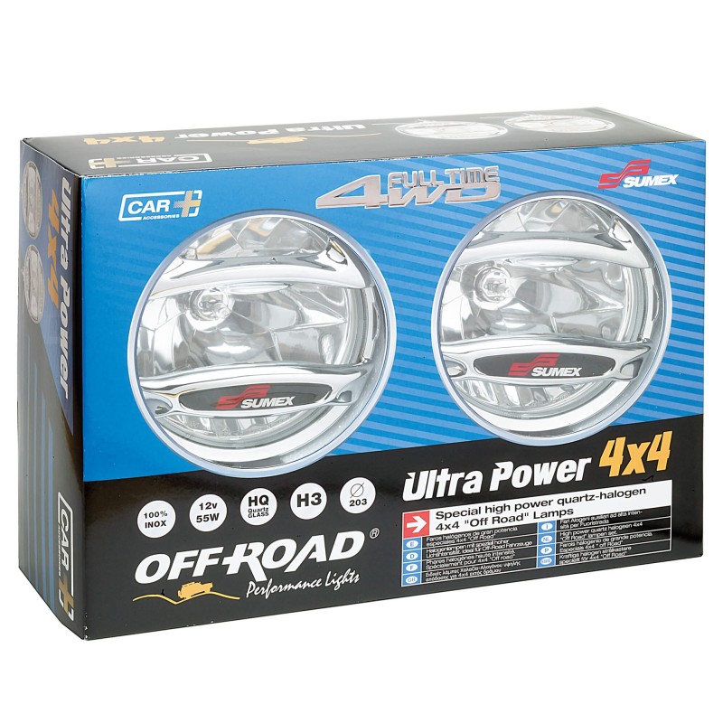 JEUX DE PHARES ADDITIONNELS 4X4 CHROMES L.P DIAM 203 MM