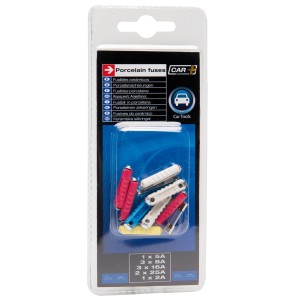 BLISTER DE 10 FUSIBLES CERAMIQUE AMPERAGE VARIABLE