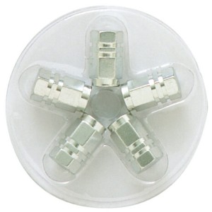 BOUCHONS DE VALVE HEXAGONAUX ARGENT 5PCES