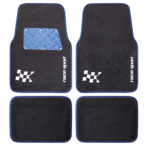 TAPIS DE SOL MOQUETTE + ALUCOMPETITION 4PCES BLEU