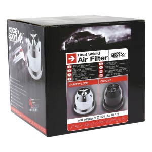 FILTRE A AIR UNIVERSEL + 4 BAGUES  CHROME LOOK
