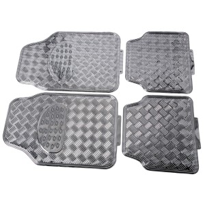 TAPIS CAOUTCHOUC LOOK CARBONE 4PCES