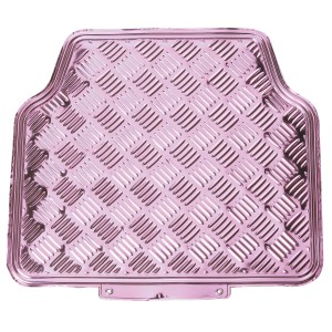 TAPIS CAOUTCHOUC LOOK ALU 4PCES ROSE
