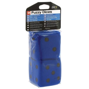 DOUBLE DES EN PELUCHE 6X6CM BLEU FONCE/NOIR