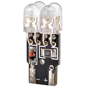 LED T10 W5W W2.1X9.5D - 4 LEDS - 6500K BLANC PURE - 2PCS
