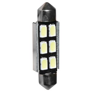 NAVETTE LED C5W SV8.5 41MM - 6 LEDS - 6500K BLANC PURE - 1PC