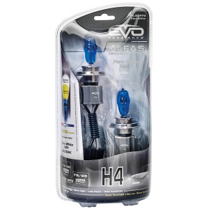 AMPOULES H4 P43T ALFAS 75/85W--110/120W - 6000K BLANC PURE - 2PCS