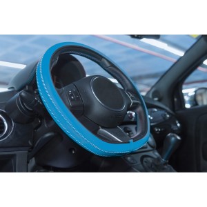 COUVRE VOLANT STYLE ARTISAN 37-39 CM BLEU - FDS