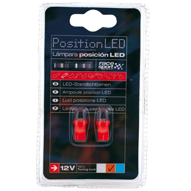 BLISTER 2 AMPOULES FEUX DE POSITION LED T10-WEDGE ORANGES