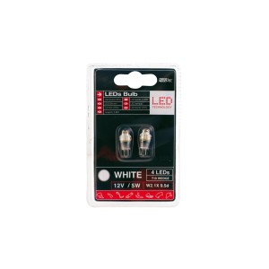 BLISTER 2 AMPOULES LED 12V T10 WEDGE BLANCHES