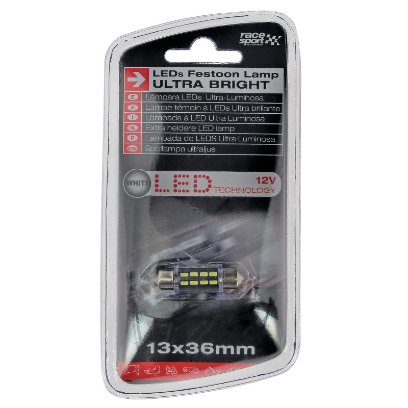 LAMPE TEMOIN A LEDS ULTRA BRILLANT 13X36 BLANC