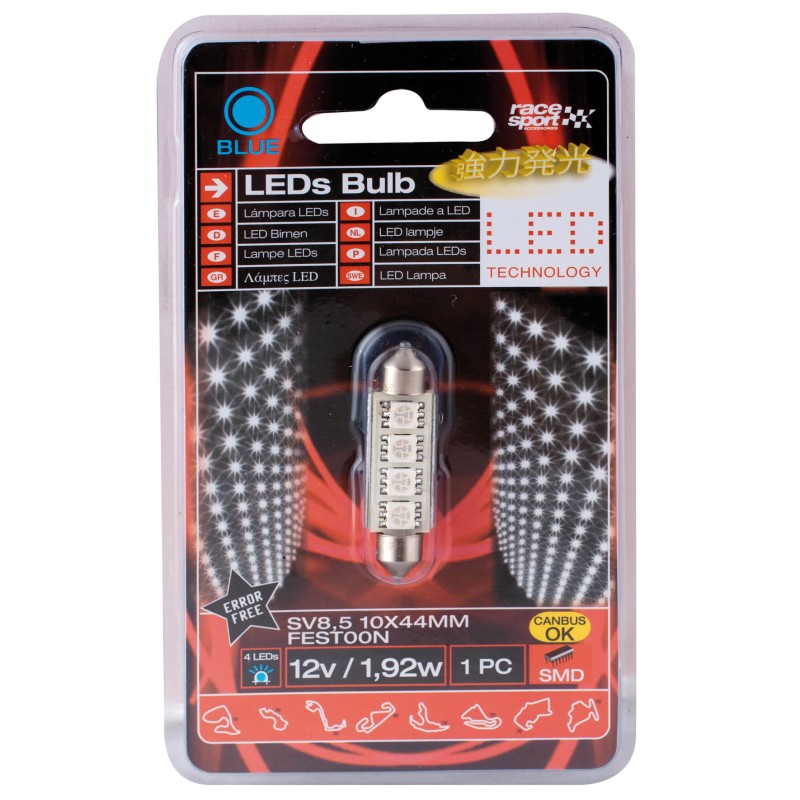 AMPOULE NAVETTE LED BLEU SMD SV8,5 12V CANBUS READY