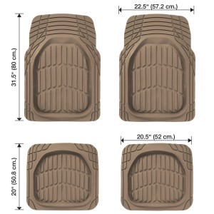 TAPIS CAOUTCHOUC DEEP DISH BEIGE - 4 PCS