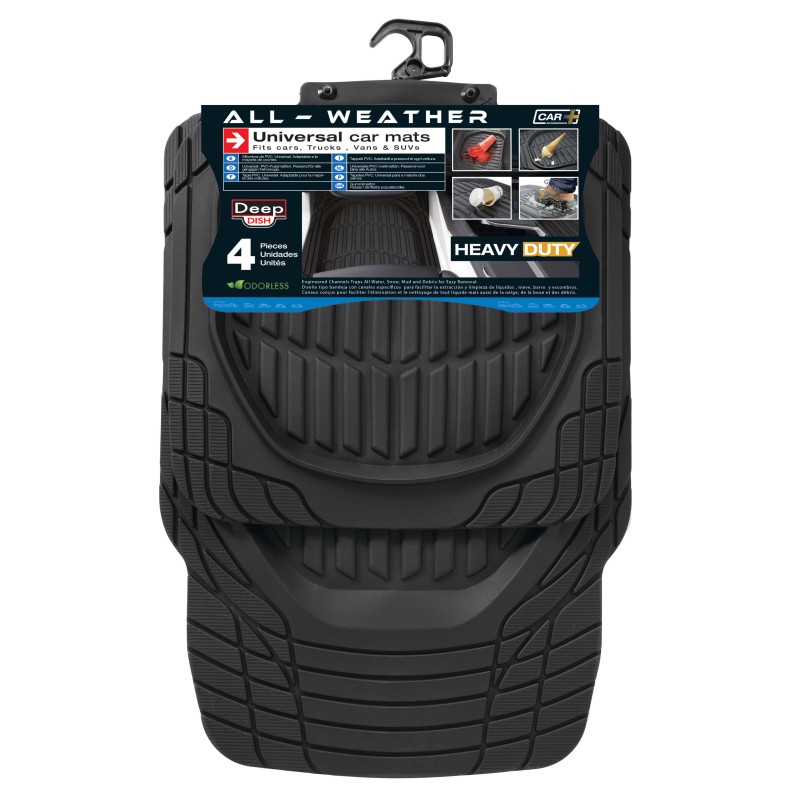 TAPIS CAOUTCHOUC DEEP DISH NOIR - 4PCS