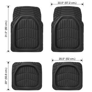 TAPIS CAOUTCHOUC DEEP DISH NOIR - 4PCS