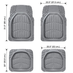 TAPIS CAOUTCHOUC DEEP DISH GRIS - 4 PCS