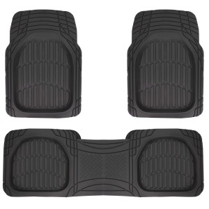 TAPIS CAOUTCHOUC DEEP DISH NOIR - 3 PCS