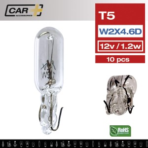 BOITE 10 AMPOULES WEDGE 12V. 1.2W. T5 W2x4.6D