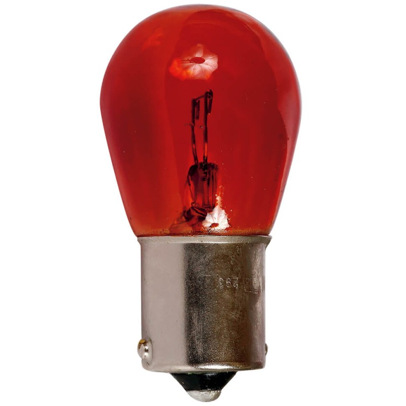 BLISTER 2 AMPOULES DE CLIGNOTANT 12V. 21W. 1 PLOT BA15S AMBREE