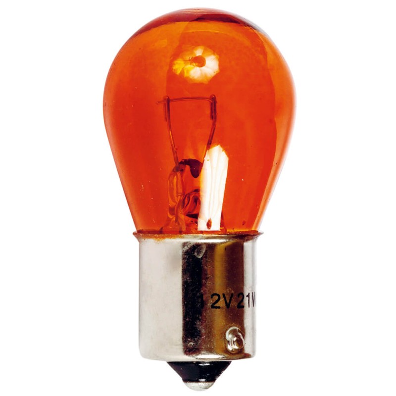 BOITE 10 AMPOULES CLIGNOTANT 12V. 21W. 1 PLOT BA15S AMBREE
