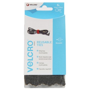 VELCRO-Â« BRAND ATTACHES REUTILISABLES 12X200MM 6PCS NOIR - SCT