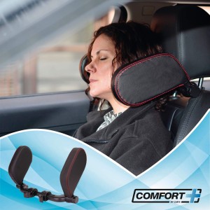 REPOSE-TETE COMFORT+ RIGIDE ET REGLABLE NOIR SURPIQURE ROUGE 2 - SCT
