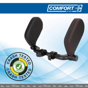 REPOSE-TETE COMFORT+ RIGIDE ET REGLABLE NOIR SURPIQURE ROUGE 2 - SCT