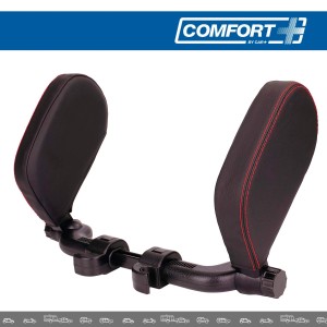 REPOSE-TETE COMFORT+ RIGIDE ET REGLABLE NOIR SURPIQURE ROUGE 2 - SCT