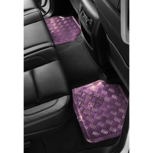 TAPIS CAOUTCHOUC LOOK ALU 4PCS ROSE