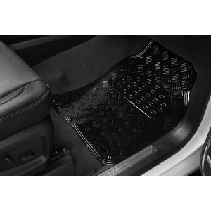 TAPIS CAOUTCHOUC LOOK ALU 4PCS BLACK