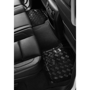 TAPIS CAOUTCHOUC LOOK ALU 4PCS BLACK